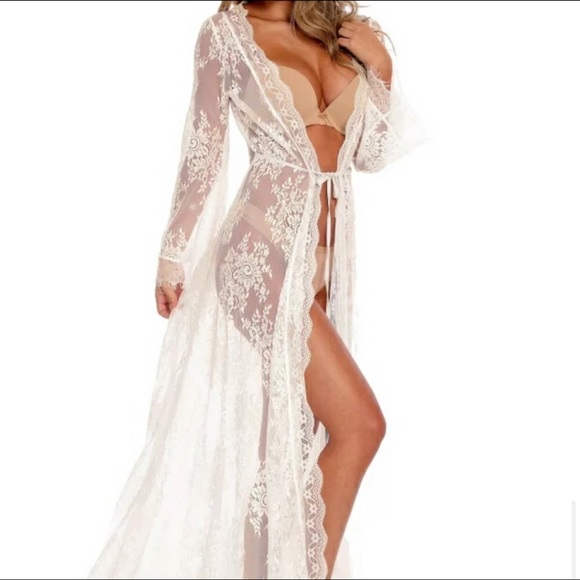 ❤️💋🌸🐝 Elegant White Lace Kimono‼️🥰 - Picture 5 of 8